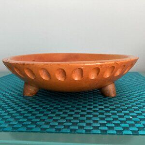 Wooden Oval Bread Dough Bowl Footed Primitive Rustic Farmhouse Vintage Munising